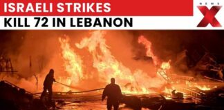 Lebanon Death Toll: Israeli Strikes Kill 72, Hundreds Injured