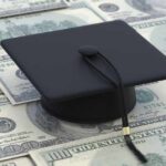 7.5 Million Borrowers BLINDSIDED — Payments Skyrocket A graduation cap placed on a pile of hundred dollar bills