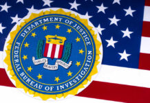 FBI seal on American flag background