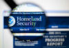 Close-up view of the Homeland Security website displayed on a computer screen