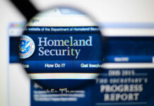 Close-up view of the Homeland Security website displayed on a computer screen