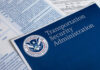 Transportation Security Administration brochure with forms and DHS seal.
