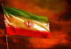 Trump’s Risky Iran Play: What’s the Endgame? Iranian flag waving against a dramatic orange sky