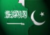 U.S. Caught Off-Guard by Saudi-Pakistan Pact Flags of Saudi Arabia and Pakistan split by a torn seam