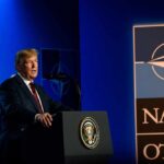 Pentagon Cuts NATO’s Muscle — Europe On Edge! U.S. president delivering a speech at a NATO summit