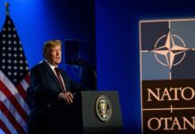 Pentagon Cuts NATO’s Muscle — Europe On Edge! U.S. president delivering a speech at a NATO summit