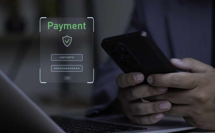 User entering payment information on a smartphone