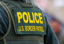 Cartel Super Tunnel Exposed Under San Diego US Border Patrol officer uniform patch closeup