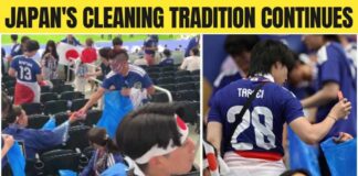 Japanese fans win hearts again by cleaning stadium after FIFA World Cup match vs Netherlands