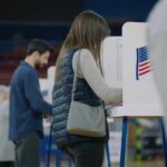 Trump Slams ‘Crooked’ California Tally A person casting their vote at a polling station