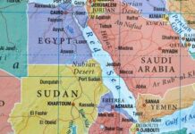 Militia Claims Veto Over Global Trade Route Map showing Egypt and Sudan with labeled cities and regions