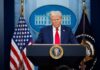 GOP Senators Hand Democrats A Win – Trump Furious! A political figure at a podium during a press conference