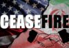 Sanctions Loosen—What’s The Catch? Graphic representation of a ceasefire between the US and Iran with flags and handshake