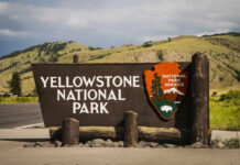 Yellowstone National Park entrance sign