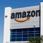 Missiles Strike Amazon Data Hub Amazon logo on a modern building facade