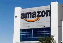 Missiles Strike Amazon Data Hub Amazon logo on a modern building facade