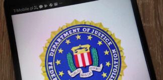 FBI seal displayed on a smartphone screen