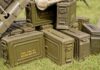 Trump Dismisses Weapons Shortage Reports Stack of green military ammunition boxes on grass