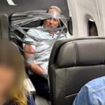 Unruly passenger arrested after being restrained with duct tape during flight