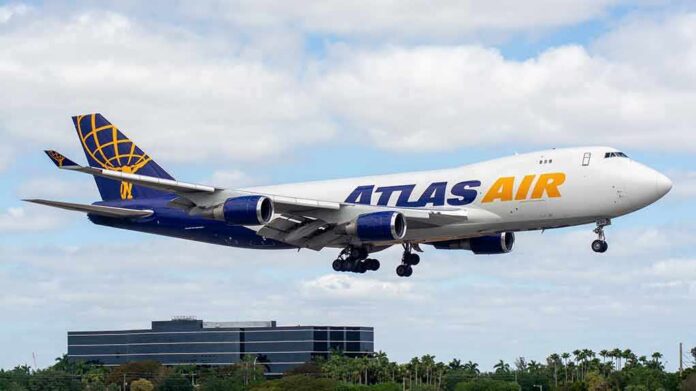 Atlas Air Boeing 747 cargo plane landing