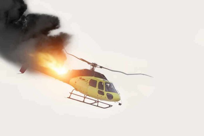shutterstock_494592478 Helicopter on fire midair
