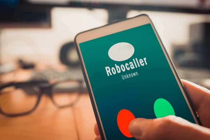 shutterstock_1442171024 smartphone showing an incoming robocall screen