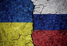 Claims Fly: 30-Day Deal Already Bleeding Ukraine and Russia flags divided by cracked line